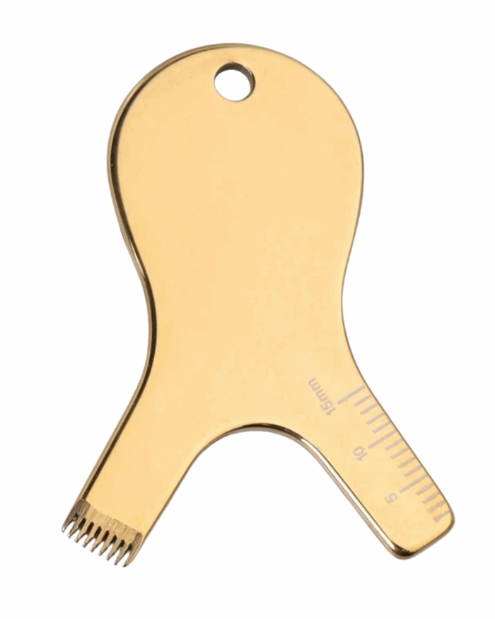 Utensilio dorado para lifting de pestañas inoxidable