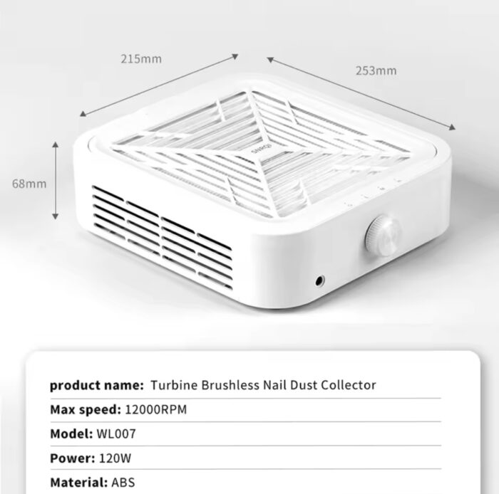 Aspirador de polvo para uñas blanco