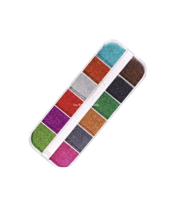 CAJA NAIL ART PURPURINA COLORES 12 UND