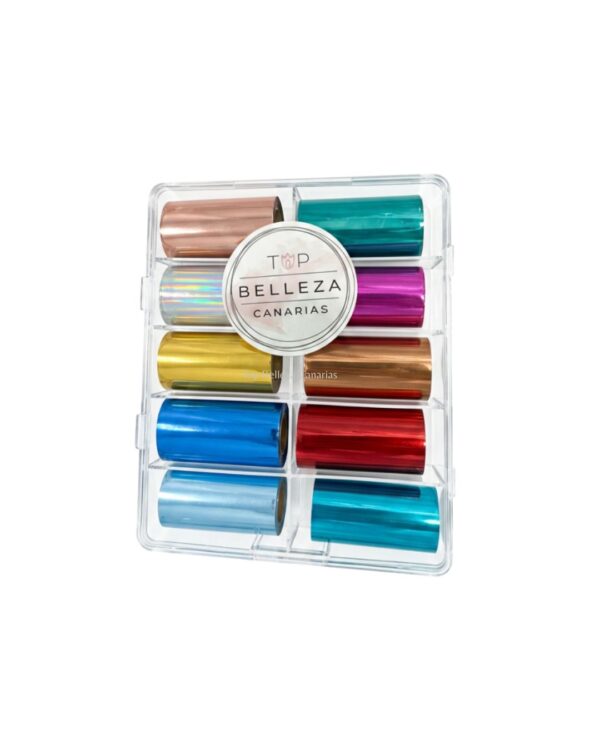 CAJA NAIL ART FOIL 10 UDS COLORES