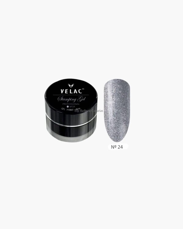 24 GEL STAMPING Y ART PAINT PLATA VELAC